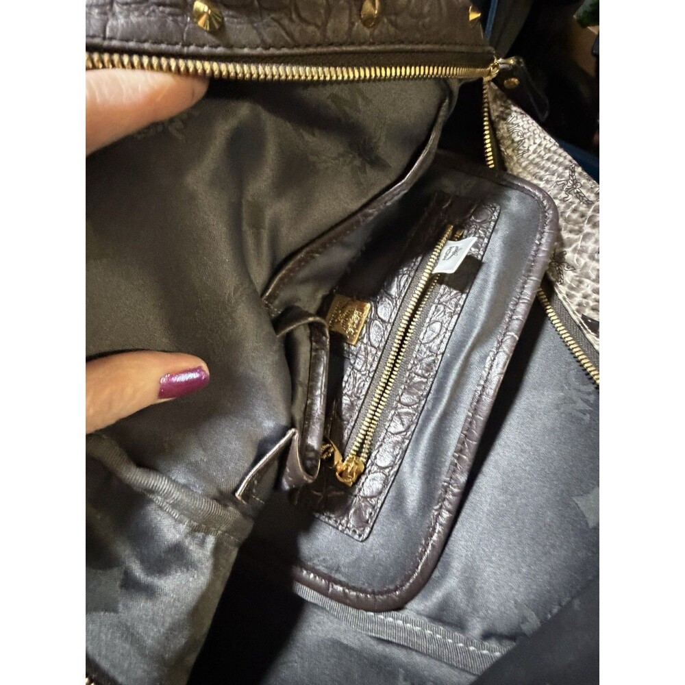MCM Small Python Stud Armour Backpack - Picture 2 of 16